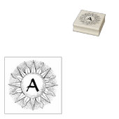 Celestial Sun & Initiaal Wood Art Stamp Rubberstempel (Gestempeld)