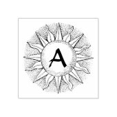 Celestial Sun & Initiaal Wood Art Stamp Rubberstempel (Afrduk)