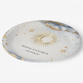 Celestial Sun, maan, Waterverf sterren Papieren Bordje (Gekanteld)