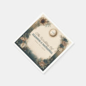 Celestial Sun Moon Boho Floral Rustic Wedding Servet (Hoek)