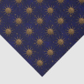 Celestial Sun Moon Brass Bas Relief Graphic Tissuepapier (Detail)