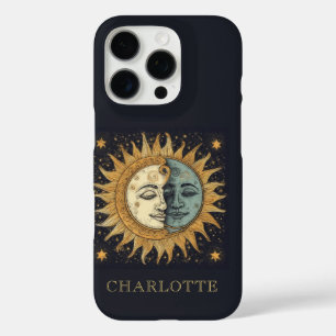 Celestial Sun Moon gepersonaliseerd iPhone 16 Pro Hoesje