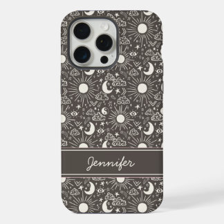 Celestial Sun & Moon Hoesje | Aangepaste naam iPhone 15 Pro Max Hoesje