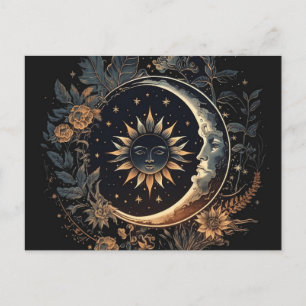 Celestial Sun & Moon Printable Briefkaart