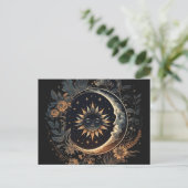 Celestial Sun & Moon Printable Briefkaart (Staand voorkant)