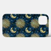 Celestial Sun Moon Stars Blue Gold Tarot Case-Mate iPhone Case (Achterkant (horizontaal))