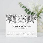 Celestial Sun Moon Stars Boho Handfasting RSVP Informatiekaartje (Staand voorkant)