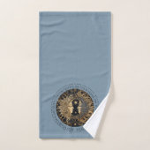 Celestial Sun Moon Stars Midnight Sky gepersonalis Bad Handdoek (Handdoek)