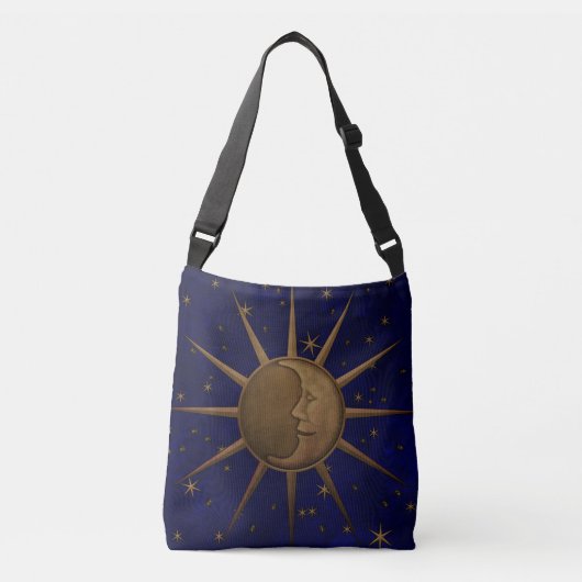 Celestial Sun Moon Sterrennacht Crossbody Tas (Voorkant)