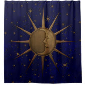 Celestial Sun Moon Sterrennacht Douchegordijn (Voorkant)