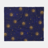 Celestial Sun Moon Sterrennacht Fleece Deken (Voorkant (Horizontaal))