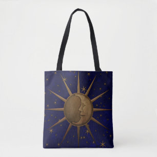 Celestial Sun Moon Sterrennacht Tote Bag