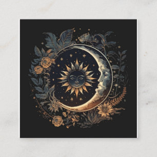 Celestial Sun & Moon Vierkante Visitekaartje