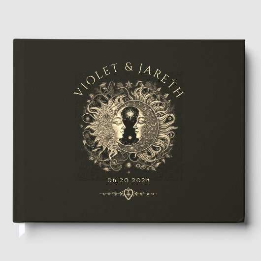 Celestial Sun Moon Wedding Gastenboek (Voorkant)