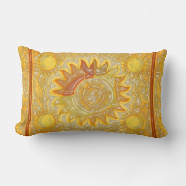 Celestial Sun Sinaasappel Kussen (Voorkant)