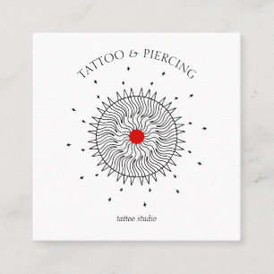 Celestial Sun Tattoo en Piercing Studio Logo Vierkante Visitekaartje