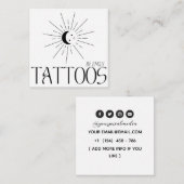 Celestial Sun Tattoo Salon Vierkante Visitekaartje (Voorkant / Achterkant)