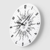 Celestial Sun Zwart  Sun Burst Grote Klok (Hoek)