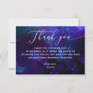 Celestial Sweet 16 Galaxy Sweet Sixteen Verjaard Bedankkaart