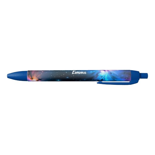 Celestial Swirling Stars Custom Name Script Zwarte Inkt Pen (Bodem)