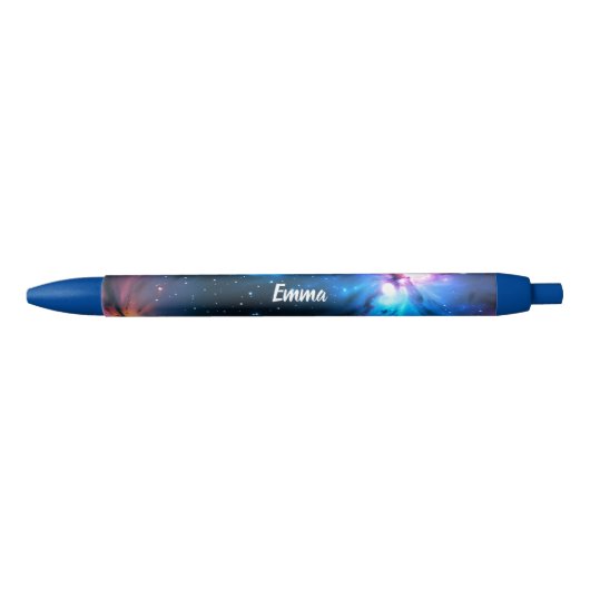 Celestial Swirling Stars Custom Name Script Zwarte Inkt Pen (Voorkant)