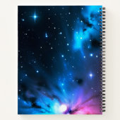 Celestial Swirls of Stars Aangepaste naam Notitieboek (Achterkant)