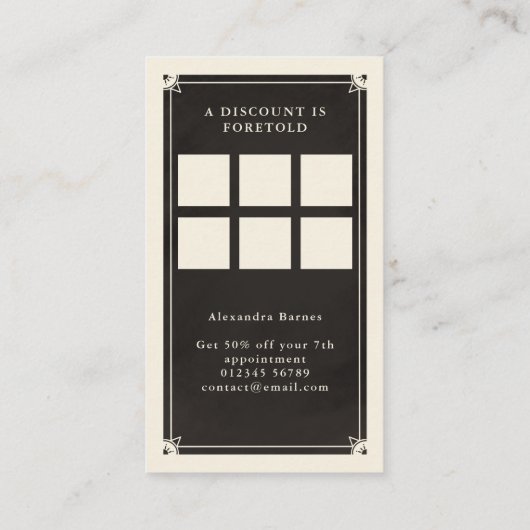 Celestial Tarot boho Discount Visitekaartje (Achterkant)