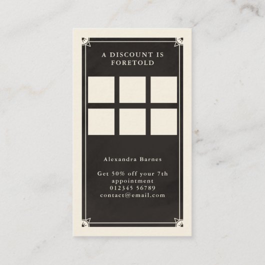 Celestial Tarot boho Loyalty Visitekaartje (Achterkant)