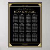 Celestial Tarot Gold Black Wedding Seating Chart F Poster (Voorkant)
