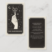 Celestial Tarot Hairdresser Black Visitekaartje (Voorkant / Achterkant)