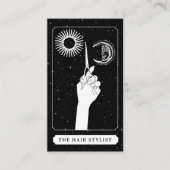 Celestial Tarot Logo Kapper Zwart Wit Visitekaartje (Voorkant)