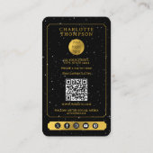 Celestial Tarot Logo Zwart Goud Fotograaf Visitekaartje (Achterkant)