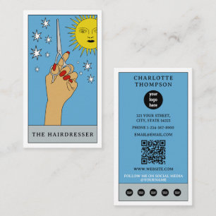 Celestial Tarot Sun Hairdresser Haarsalon Logo Visitekaartje