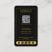 Celestial Tarot Sun Moon kapper zwart goud Visitekaartje (Achterkant)