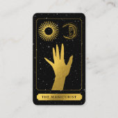 Celestial Tarot Sun Moon Nail Technician Gold Visitekaartje (Voorkant)