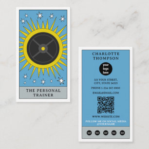 Celestial Tarot Sun Personal Trainer Gewichten Log Visitekaartje