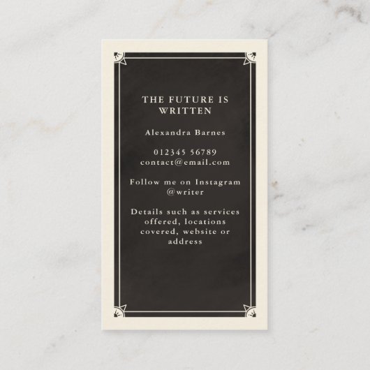 Celestial Tarot Writer Visitekaartje (Achterkant)