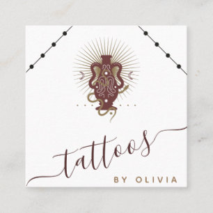 Celestial Tattoo Artiest Boho Snake & Social Media Vierkante Visitekaartje
