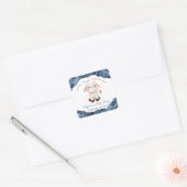 Celestial Taurus Waterverf Baby shower Vierkante Sticker (Envelop)