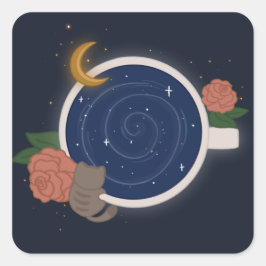 Celestial Tea Cup Vierkante Sticker