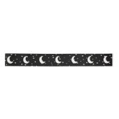 Celestial Theme Halve Maan Sterren op Zwart Lint (Voorkant)