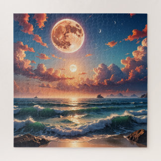 Celestial Tide: Moonlit Ocean Dream Puzzel