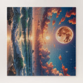 Celestial Tide: Moonlit Ocean Dream Puzzel Legpuzzel (Horizontaal)