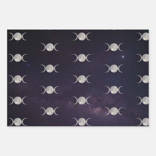 Celestial Triple Moon wrappapier Inpakpapier Vel (Voorkant 3)