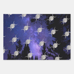 Celestial Triple Moon wrappapier Inpakpapier Vel