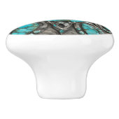 Celestial Turquoise Art with Pewter  Keramische Knop (Zijkant)