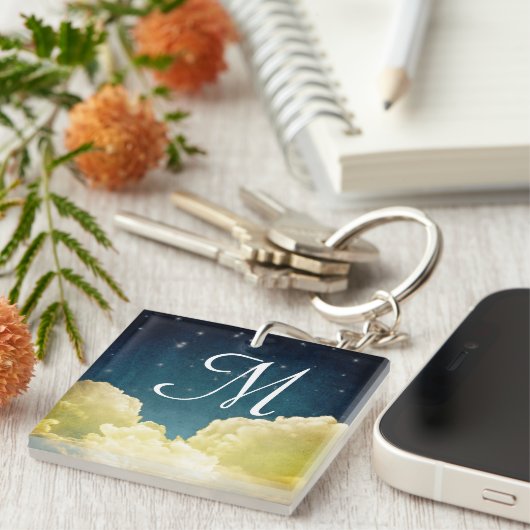 Celestial Uitzicht Stars and Clouds Sleutelhanger (Voorkant Rechts)