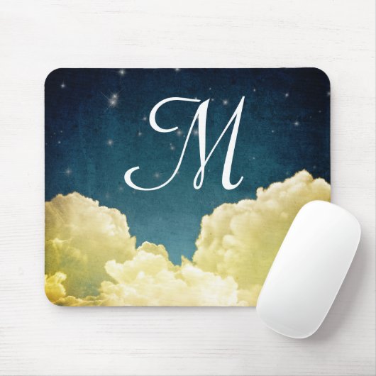 Celestial Uitzicht Sterren en Wolken Initiaal Muis Muismat (Met muis)