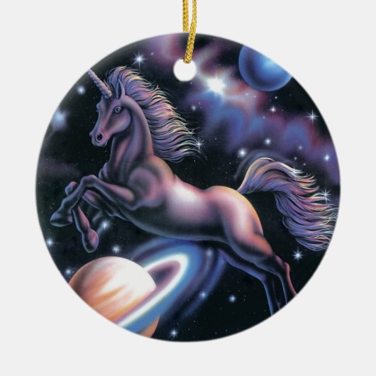 Celestial Unicorn Keramisch Ornament (Voorkant)