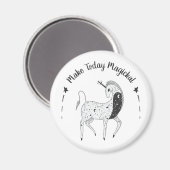 Celestial Unicorn maakt vandaag Magickal Quote Magneet (Voorkant / Achterkant)